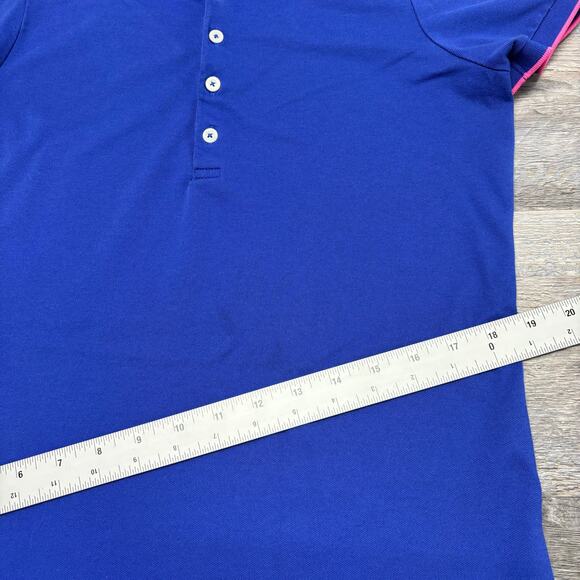 Polo Ralph Lauren Tailored Fit Blue Pink Womens S Short Sleeve Pique Polo‎ Shirt - Picture 7 of 10
